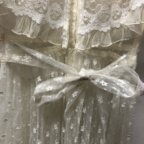 Gunne Sax Romantic Renaissance Bridal Collection Lace Ruffle Maxi Dress Size 7 - Picture 12 of 13